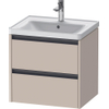 Duravit Ketho 2 wastafelonderbouwkast met 2 laden 58.4x45.5x54.9cm met grepen antraciet taupe supermat SW772141