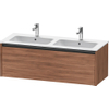 Duravit Ketho 2 wastafelonderbouwkast met 1 lade voor dubbele wastafel 128x48x44cm met greep antraciet noten mat SW773109