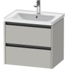 Duravit Ketho 2 wastafelonderbouwkast met 2 laden 63.4x45.5x54.9cm met grepen antraciet betongrijs mat SW771874