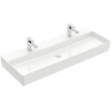 Villeroy & Boch Memento 2.0 wastafel onderzijde geslepen 120x47cm zonder overloop 2 kraangaten ceramic+ wit SW358465