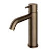 Hotbath Cobber middelhoge wastafelkraan met gebogen uitloop zonder waste verouderd messing SW73527