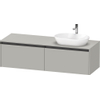 Duravit Ketho 2 wastafelonderbouwkast incl. consoleplaat met 2 laden voor waskom rechts 160x55x45.9cm met handgrepen antraciet betongrijs mat SW772651