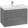 Villeroy & Boch Subway 2.0 wastafelonderbouw 78,7x44,9x52cm met 2 laden voor meubelwastafel 7175 80cm grey 1024281