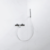 Fortifura Calvi Thermostatische badkraan met staafhanddouche, handdouchehouder en gladde doucheslang chroom SW811955