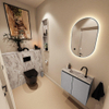 MONDIAZ TURE-DLUX 60cm toiletmeubel Plata. EDEN wastafel Glace positie midden. Met 1 kraangat. SW1103455