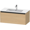 Duravit Ketho 2 wastafelonderbouwkast met 1 lade 101x48x44cm met greep antraciet natuur eiken mat SW772005