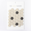 SAMPLE The Mosaic Factory London mozaiëktegel 2,3x2,3x0,6cm hexagon onverglaasd porselein vloertegel voor binnen en buiten vorstbestendig 18 stippen wit met zwart SW862082