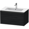 Duravit Ketho 2 wastafelonderbouwkast met 1 lade 81x48x44cm met greep antraciet eiken zwart mat SW772852