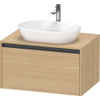 Duravit Ketho 2 wastafelonderbouwkast incl. consoleplaat met 1 lade 80x55x45.9cm met handgreep antraciet natuur eiken mat SW772750