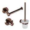 Fortifura Calvi Toiletset - toiletborstelhouder - open - handdoekhaak - toiletrolhouder - zonder klep - geborsteld koper SW1079951