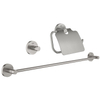 GROHE Essentials Toilet accessoireset 3-delig met toiletborstelhouder, handdoekhaak en toiletrolhouder met klep super steel SW97652