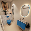 MONDIAZ TURE-DLUX 60cm toiletmeubel Jeans. EDEN wastafel Glace positie rechts. Zonder kraangat. SW1103339