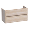 Saniclass Nexxt wastafelonderkast 100x46x55cm 2 softclose greeploze lades met 1 sifonuitsparing Hout White oak SW223375