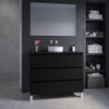 Adema Chaci PLUS Badkamermeubelset - 100x86x46cm - waskom - topblad - 3 lades - mat zwart SW1027195