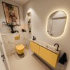 MONDIAZ TURE-DLUX 120cm toiletmeubel Ocher. EDEN wastafel Frappe positie rechts. Met 1 kraangat. SW1102910