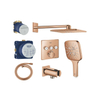Grohe Grohtherm regendoucheset inbouw - hoofddouche vierkant - handdouche vierkant - warm sunset SW1235155