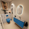 MONDIAZ TURE-DLUX 100cm toiletmeubel Jeans. EDEN wastafel Glace positie midden. Met 1 kraangat. SW1103314