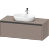 Duravit Ketho 2 wastafelonderbouwkast incl. consoleplaat met 1 lade 120x55x45.9cm met handgreep antraciet basalt mat SW772654
