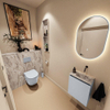 MONDIAZ TURE-DLUX 40cm toiletmeubel Clay. EDEN wastafel Glace positie rechts. Zonder kraangat. SW1103184