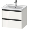 Duravit Ketho 2 wastafelonderbouwkast met 2 laden 63.4x45.5x54.9cm met grepen antraciet hoogglans wit SW772028