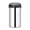 Brabantia Touch Bin Afvalemmer - 60 liter - brilliant steel/matt black SW1117341
