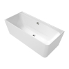 Villeroy & Boch Collaro half vrijstaand hoekbad 180x80cm rechthoek hoek links overloop chroom Acryl Glans Wit SW354246