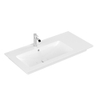 Villeroy & Boch Venticello Meubelwastafel - wasbak links - 1 kraangat - 100x50cm - geschikt voor 3 kraangaten - overloop - ceramic+ - wit 1025127