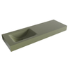 Mondiaz CLOUD Vrijhangende wastafel - 140cm - wasbak links - rand 12cm - Solid surface Army SW422665