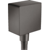 Hansgrohe Fixfit Square muuraansluitbocht m. terugslagklep brushed black chroom SW358915