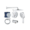 Grohe Grohtherm regendoucheset inbouw - hoofddouche rond - handdouche rond - gebogen wandarm - chroom SW1235158