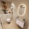 MONDIAZ TURE-DLUX 60cm toiletmeubel Rosee. EDEN wastafel Ostra positie links. Met 1 kraangat. SW1105001