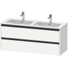 Duravit Ketho 2 wastafelonderbouwkast met 2 laden voor dubbele wastafel 128x48x55cm met grepen antraciet wit mat SW772324
