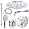 GROHE Grohtherm Regendoucheset opbouw - hoofddouche 20 cm - handdouche rond - wandarm - glijstang 90 cm - chroom SW811913