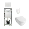 Villeroy Boch Subway 2.0 DirectFlush Toiletset - softclose - geberit reservoir - qeramiq bedieningsplaat rechthoekige knoppen - wit SW791673