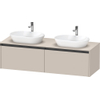 Duravit Ketho 2 wastafelonderbouwkast incl. consoleplaat met 2 laden voor dubbele waskommen 160x55x45.9cm met handgrepen antraciet taupe mat SW771865