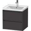 Duravit Ketho 2 wastafelonderbouwkast met 2 laden 58.4x45.5x54.9cm met grepen antraciet grafiet supermat SW772985