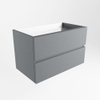 Mondiaz VICA wastafelonderkast - 80x45x50cm - 2 lades - uitsparing midden - softclose - Plata SW1016494