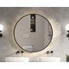 Saniclass Lonato badkamerspiegel rond diameter 100cm met indirecte LED verlichting met spiegelverwarming en infraroodbediening Mat Zwart SW643411