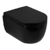 Plieger Kansas wandclosetpack met wandcloset diepspoel spoelrandloos 36x54.5cm inclusief softclose closetzitting en lift-off mat zwart SW653921