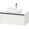 Duravit Ketho 2 wastafelonderbouwkast incl. consoleplaat met 1 lade 100x55x45.9cm met handgreep antraciet wit mat SW772312