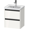 Duravit Ketho 2 Wastafelonderkast - 2 laden - 48.4x37.5x54.9cm - grepen antraciet - hoogglans wit SW772328