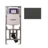 Geberit Inbouwreservoir - UP320 - QeramiQ push bedieningsplaat - dualflush - rechthoekige knoppen - kunststof antraciet mat SW1164252