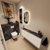 MONDIAZ TURE-DLUX 120cm toiletmeubel Talc. EDEN wastafel Lava positie links. Met 1 kraangat. SW1103620