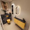 MONDIAZ TURE-DLUX 100cm toiletmeubel Ocher. EDEN wastafel Lava positie links. Met 1 kraangat. SW1103899