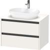 Duravit Ketho 2 wastafelonderbouwkast incl. consoleplaat met 2 laden 80x55x56.8cm met handgrepen antraciet wit supermat SW772245