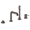 GROHE Essence New afbouwdeel voor 4-gats badrandcombinatie met omstel incl. baduitloop, handdouche en doucheslang 200cm hard graphite SW98800