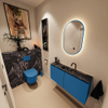 MONDIAZ TURE-DLUX 100cm toiletmeubel Jeans. EDEN wastafel Lava positie midden. Met 1 kraangat. SW1103843