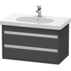 Duravit Ketho Wastafelonderkast 80x45.5x48cm Standaard greep met softclose spaanplaat Grafiet Mat 0300541