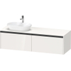 Duravit Ketho 2 wastafelonderbouwkast incl. consoleplaat met 2 laden voor waskom links 160x55x45.9cm met handgrepen antraciet hoogglans wit SW772354