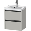 Duravit Ketho 2 wastafelonderbouwkast met 2 laden 48.4x37.5x54.9cm met grepen antraciet betongrijs mat SW772185